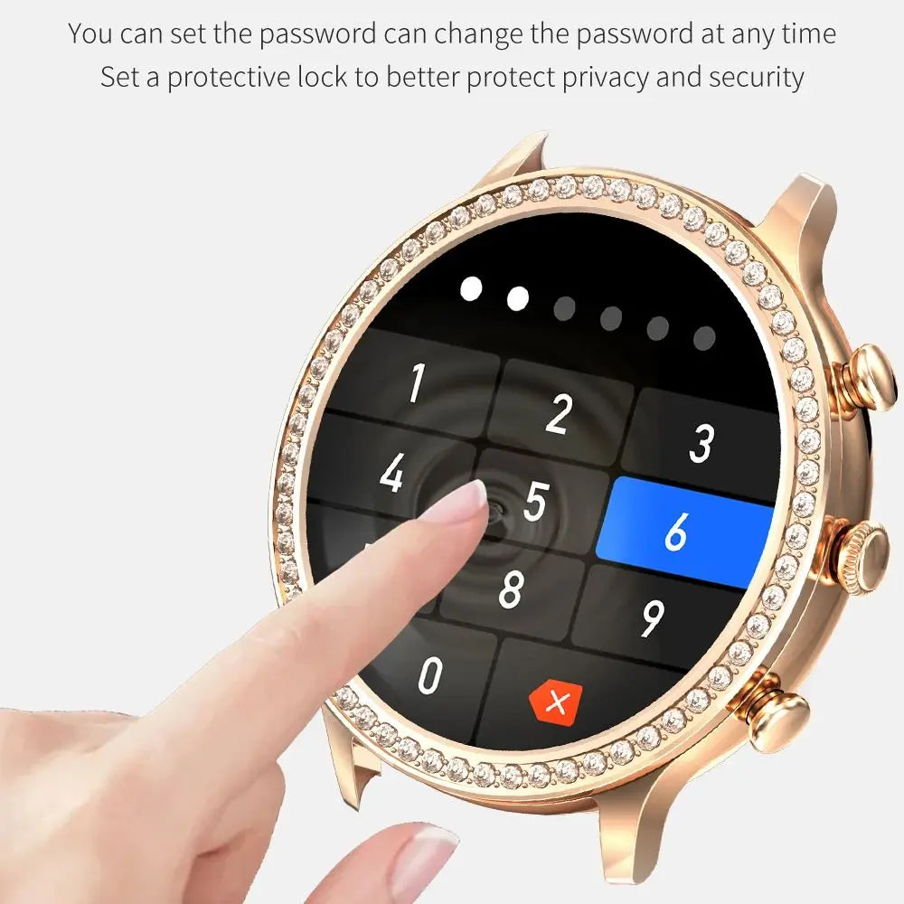 Fashion Luxury Smart Watch Women Bluetooth Call Blood Pressure DIY Custom Sport Fitness Waterproof Smart Watches for Women Gift