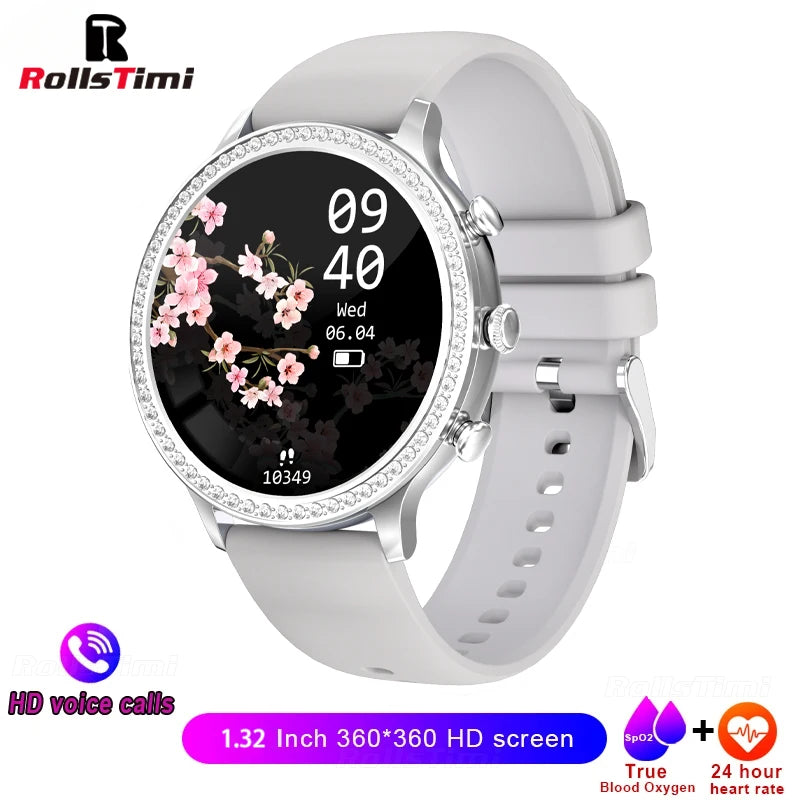 Fashion Luxury Smart Watch Women Bluetooth Call Blood Pressure DIY Custom Sport Fitness Waterproof Smart Watches for Women Gift