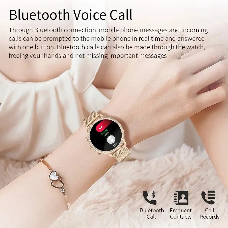 Fashion Luxury Smart Watch Women Bluetooth Call Blood Pressure DIY Custom Sport Fitness Waterproof Smart Watches for Women Gift
