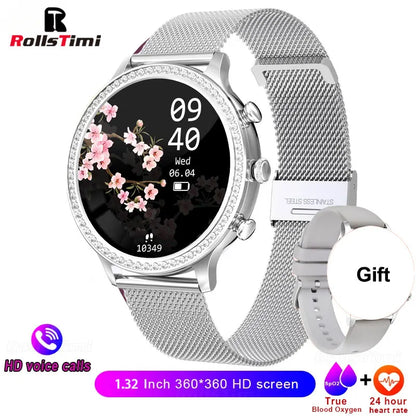 Fashion Luxury Smart Watch Women Bluetooth Call Blood Pressure DIY Custom Sport Fitness Waterproof Smart Watches for Women Gift
