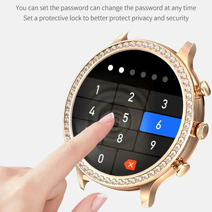 Fashion Luxury Smart Watch Women Bluetooth Call Blood Pressure DIY Custom Sport Fitness Waterproof Smart Watches for Women Gift