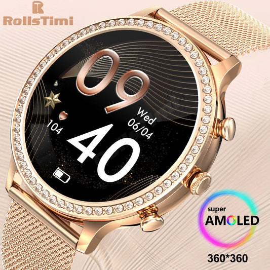Fashion Luxury Smart Watch Women Bluetooth Call Blood Pressure DIY Custom Sport Fitness Waterproof Smart Watches for Women Gift