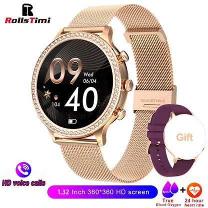 Fashion Luxury Smart Watch Women Bluetooth Call Blood Pressure DIY Custom Sport Fitness Waterproof Smart Watches for Women Gift